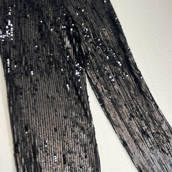 Free People Women's Size Small "Just a Dream" Black Sequin Pants - Picture 9 of 11